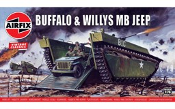 Bild von Buffalo Amphibischer Panzer & Willys Jeep Plastikmodellbausatz 1:76 Airfix Vintage Classic WWII